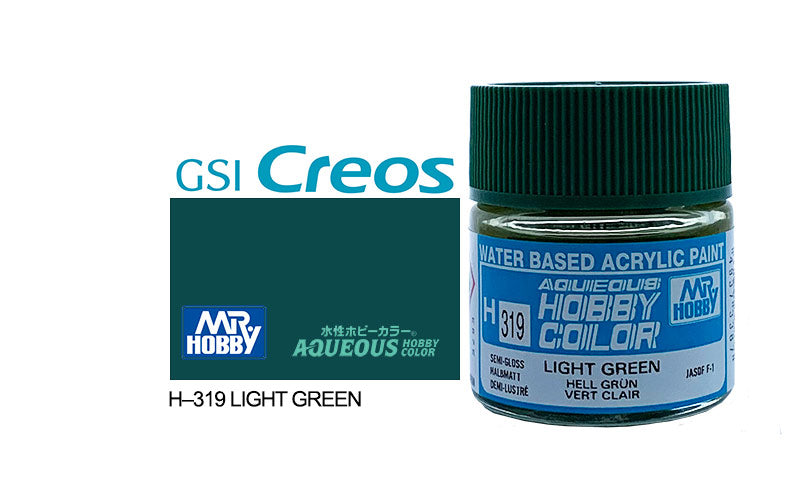 Mr Hobby Aqueous 10ml H319 Semi Gloss Light Green