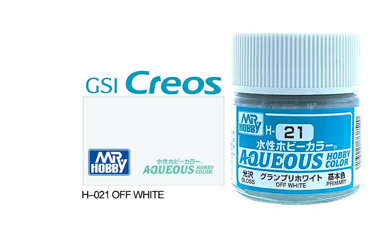 Mr Hobby Aqueous 10ml H021 Gloss Off White - Lazy Modeller