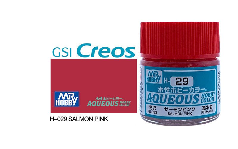 Mr Hobby Aqueous 10ml H029 Gloss Salmon Pink - Lazy Modeller