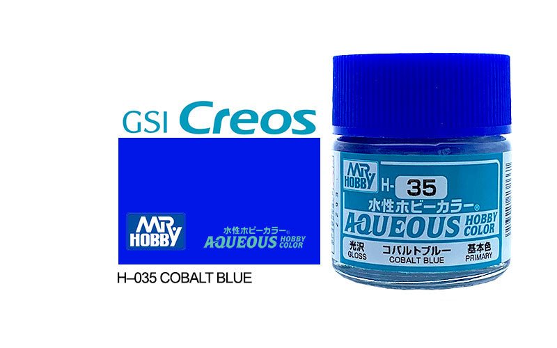 Mr Hobby Aqueous 10ml H035 Gloss Cobalt Blue - Lazy Modeller