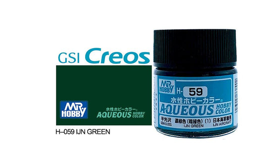 Mr Hobby Aqueous 10ml H059 Gloss IJN Green - Lazy Modeller