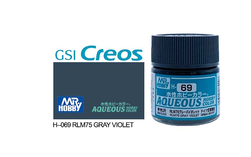 Mr Hobby Aqueous 10ml H069 Semi Gloss RLM Grey - Lazy Modeller