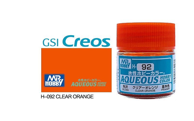 Mr Hobby Aqueous 10ml H092 Gloss Clear Orange - Lazy Modeller
