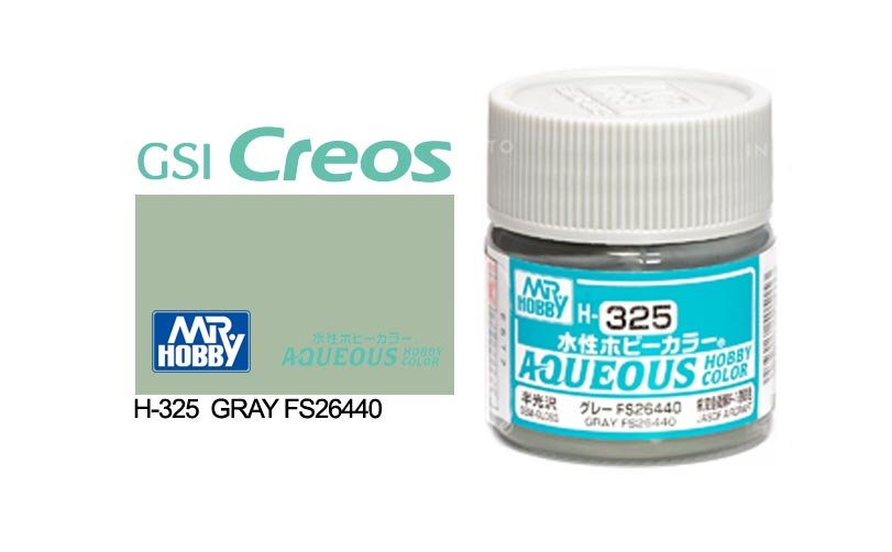 Mr Hobby Aqueous 10ml H325 Semi Gloss Grey FS 26440 - Lazy Modeller