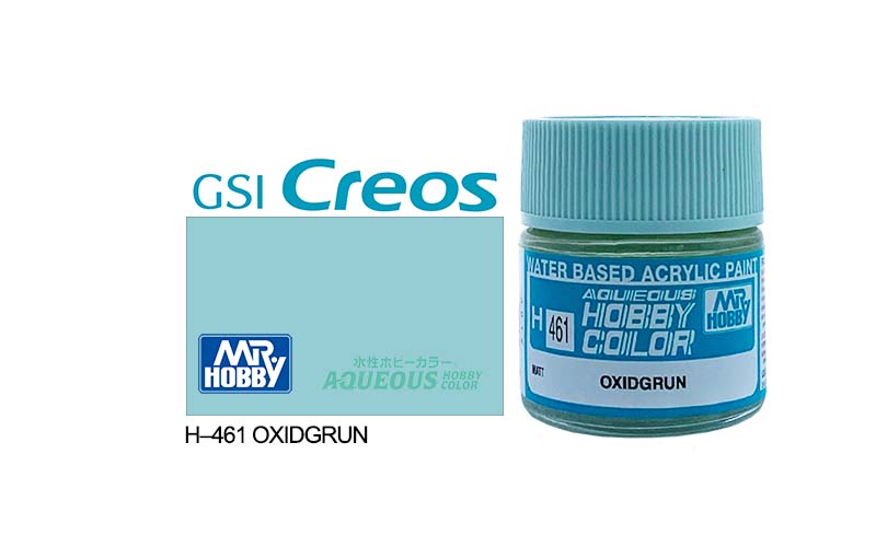 Mr Hobby Aqueous 10ml H461 Flat Oxide Green - Lazy Modeller