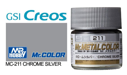Mr Hobby Mr Metal Color MC211 Chrome Silver - Lazy Modeller