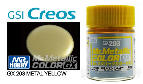 Mr Hobby Mr Metallic Color GX203 Yellow - Lazy Modeller