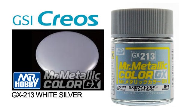 Mr Hobby Mr Metallic Color GX213 White Silver - Lazy Modeller