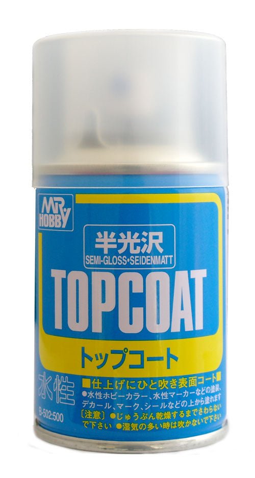 Mr Hobby Mr Topcoat B502 Semi Gloss Clear Spray - Lazy Modeller