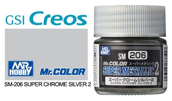 Mr Hobby Super Metallic SM206 Chrome Silver - Lazy Modeller