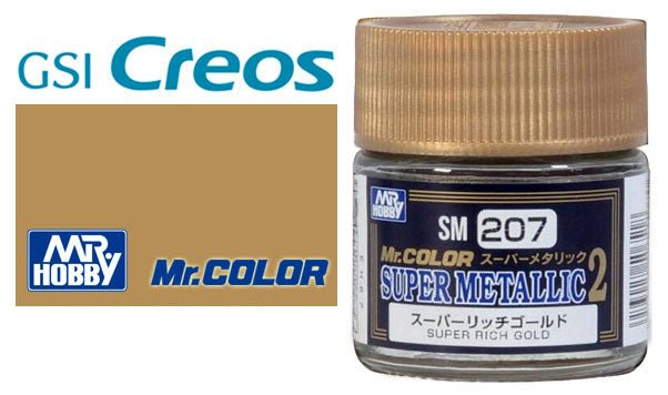 Mr Hobby Super Metallic SM207 Super Rich Gold - Lazy Modeller
