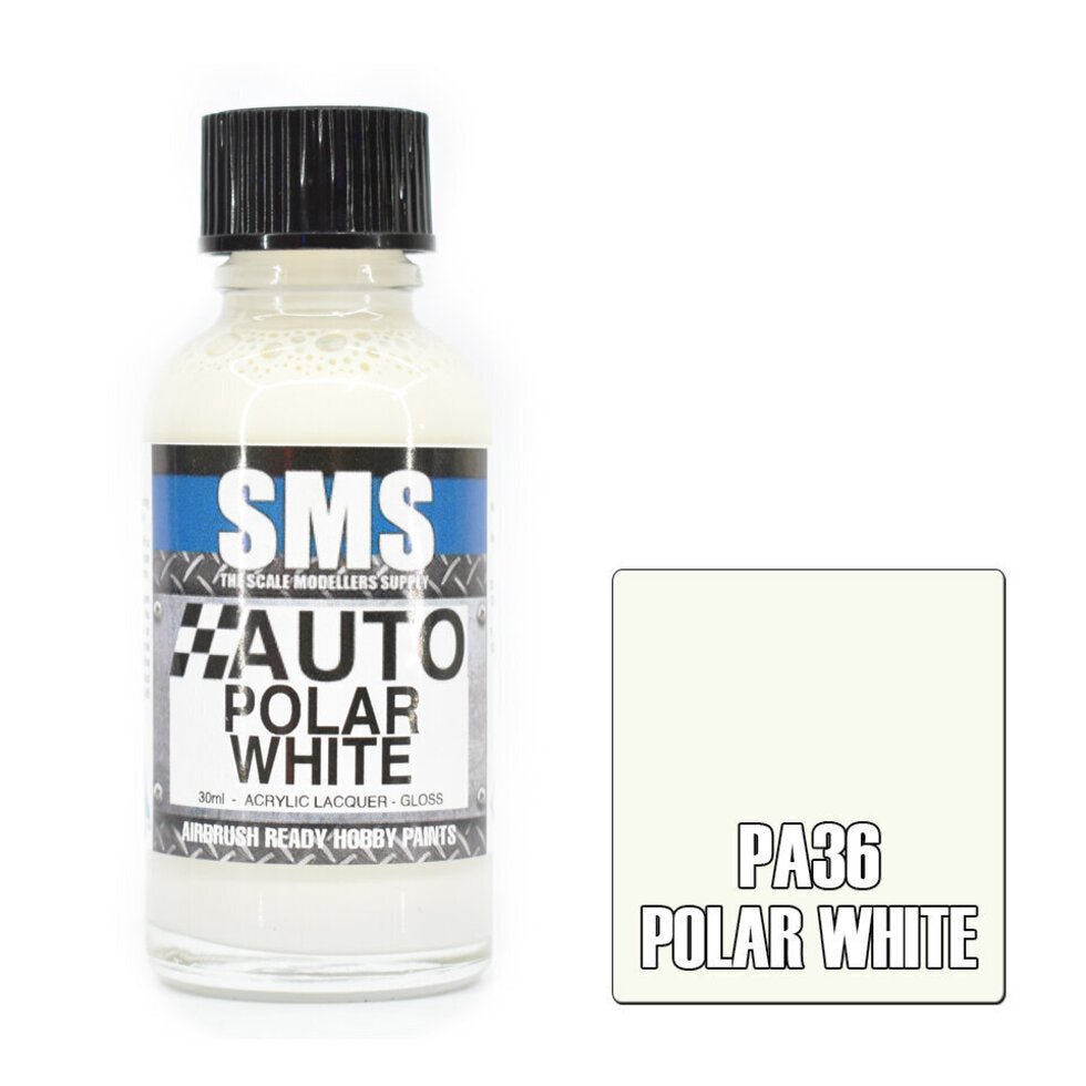SMS Auto PA36 Ford Polar White 30ml - Lazy Modeller