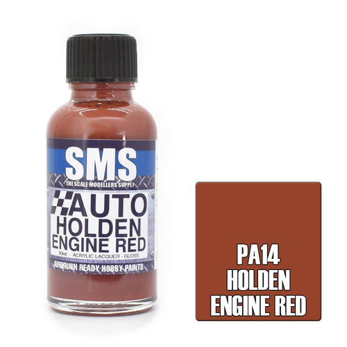 SMS Auto PA14 Holden Engine Red 30ml - Lazy Modeller
