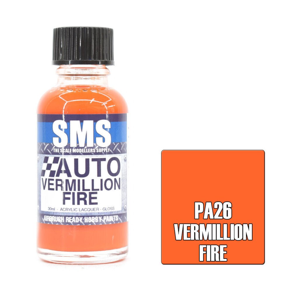 SMS Auto PA26 Ford Vermillion Fire 30ml - Lazy Modeller