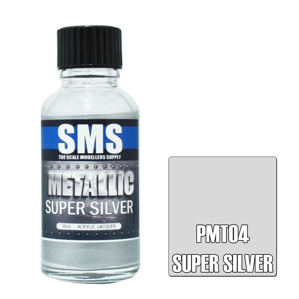 SMS Metallic PMT04 Super Silver 30ml - Lazy Modeller