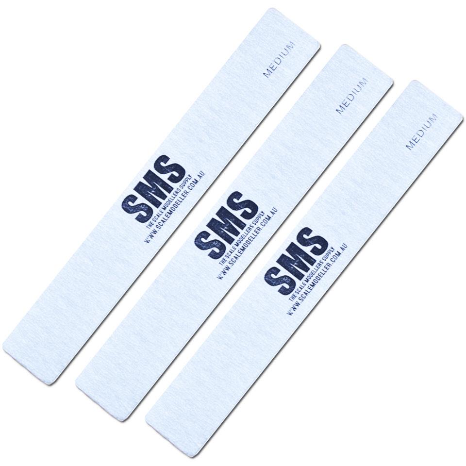 SMS SND06 Sanding Sticks 3pc Medium Grit - Lazy Modeller