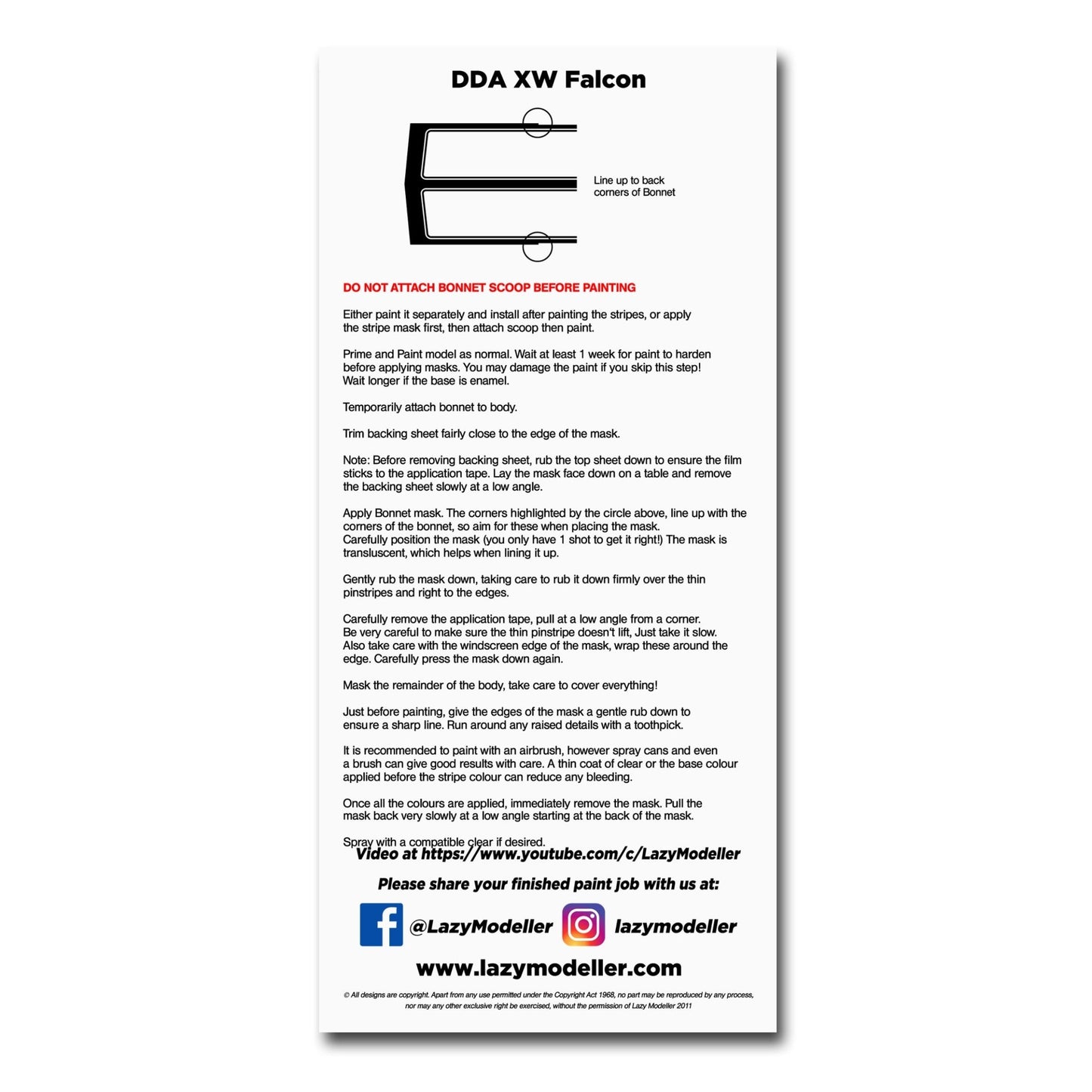 Stripe Mask for DDA XW Falcon GT - Lazy Modeller