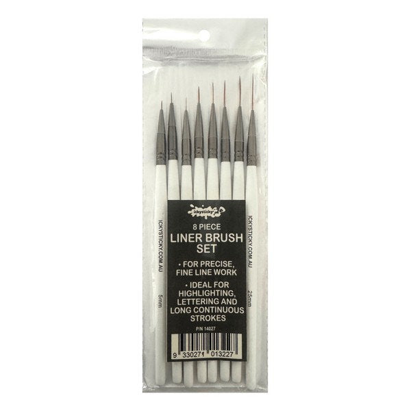 Icky Sticky 8 piece Liner Brush set