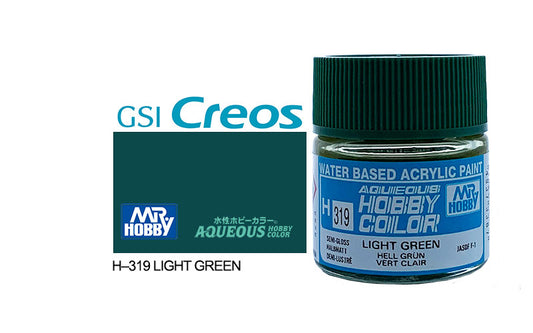 Mr Hobby Aqueous 10ml H319 Semi Gloss Light Green