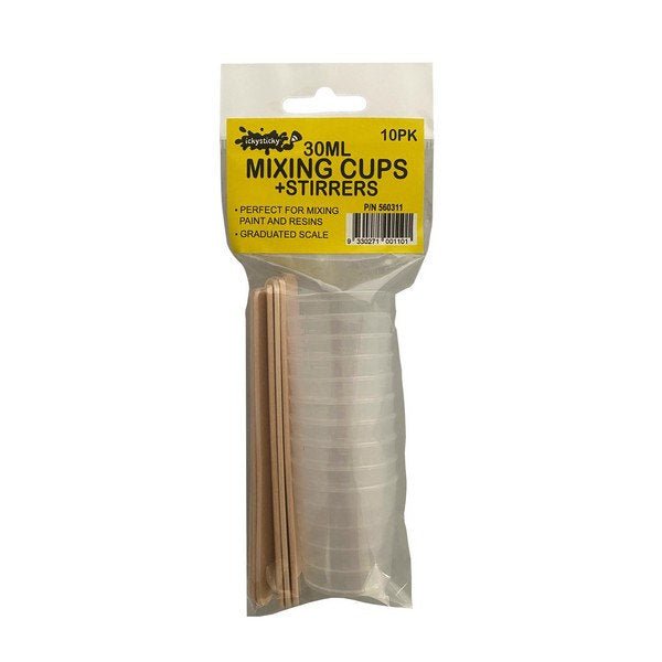 Icky Sticky Mixing Cups and Stirrer 10pack - Lazy Modeller