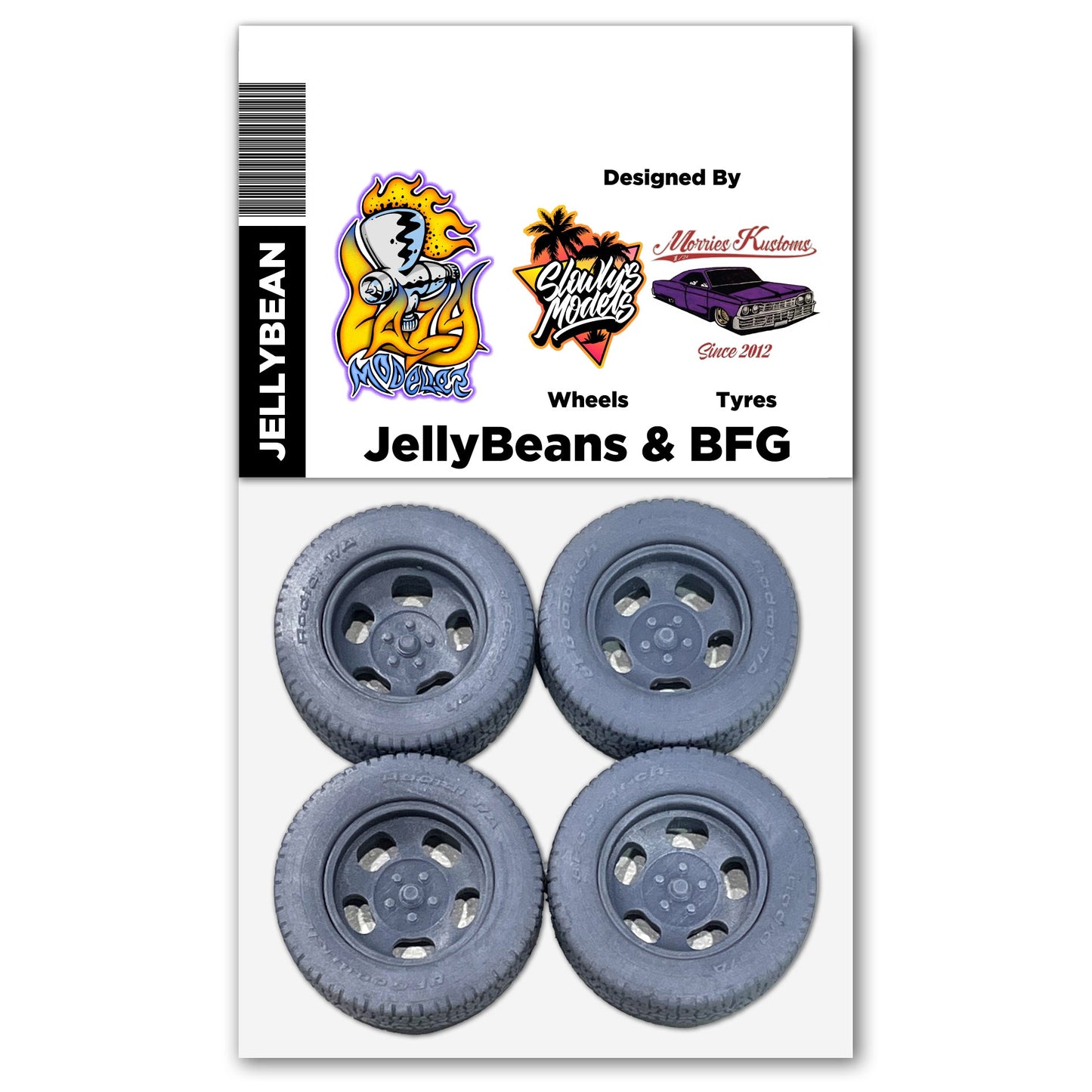 Lazy x Slowlys x Morries Kustoms Jellybean wheels with BFGs - Lazy Modeller