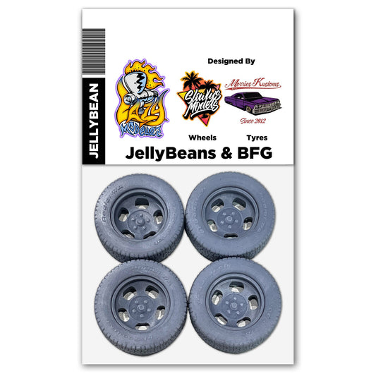 Lazy x Slowlys x Morries Kustoms Jellybean wheels with BFGs - Lazy Modeller