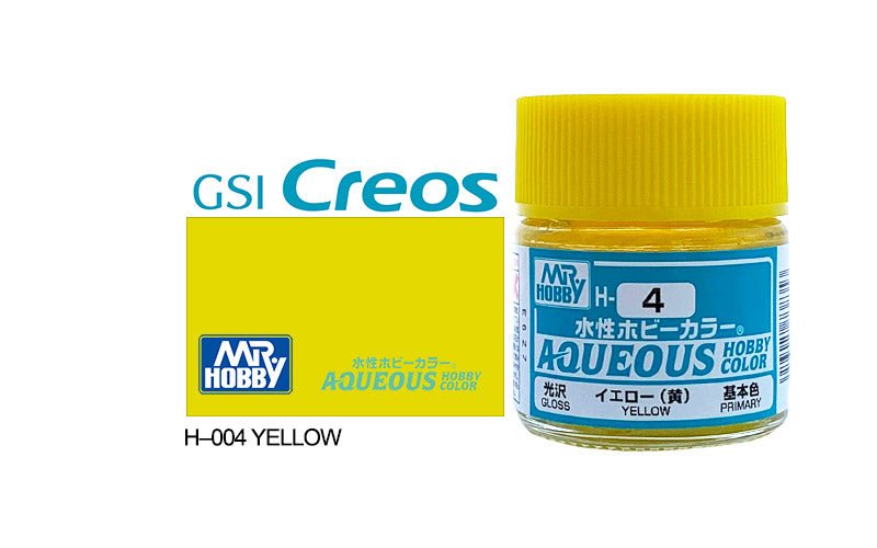 Mr Hobby Aqueous 10ml H004 Gloss Yellow - Lazy Modeller