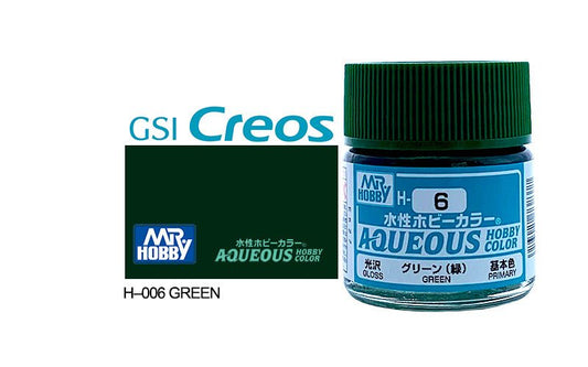 Mr Hobby Aqueous 10ml H006 Gloss Green - Lazy Modeller