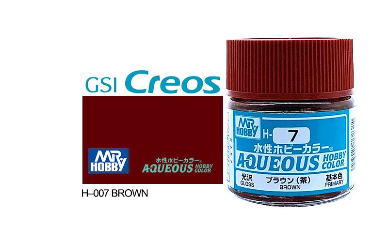 Mr Hobby Aqueous 10ml H007 Gloss Brown - Lazy Modeller