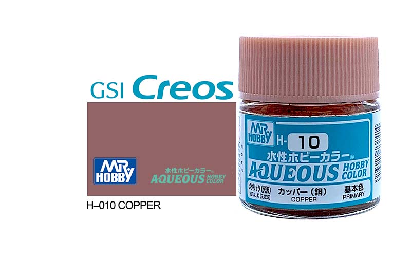 Mr Hobby Aqueous 10ml H010 Gloss Metallic Copper - Lazy Modeller