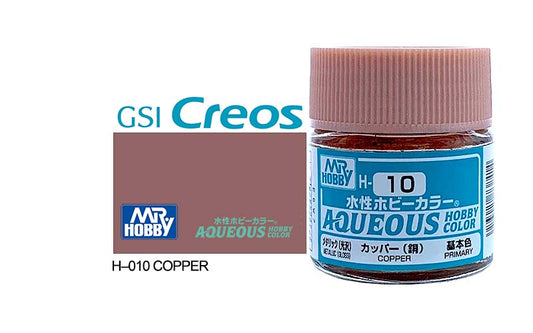 Mr Hobby Aqueous 10ml H010 Gloss Metallic Copper - Lazy Modeller