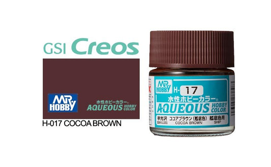 Mr Hobby Aqueous 10ml H017 Gloss Cocoa Brown - Lazy Modeller