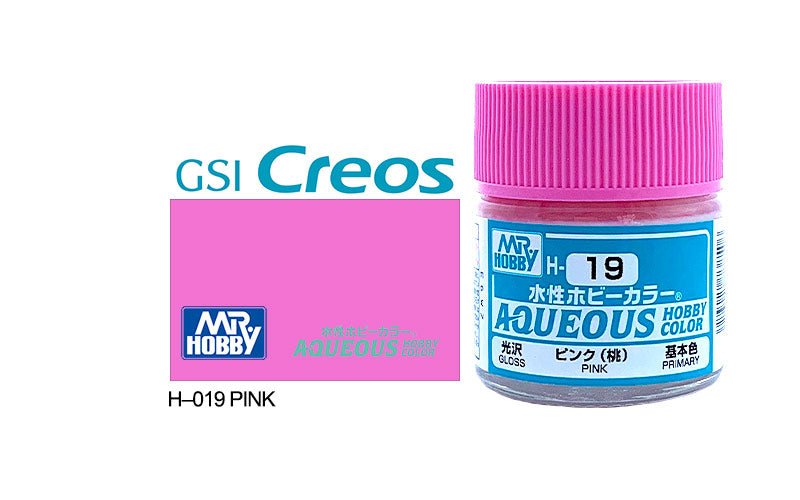 Mr Hobby Aqueous 10ml H019 Gloss Pink - Lazy Modeller