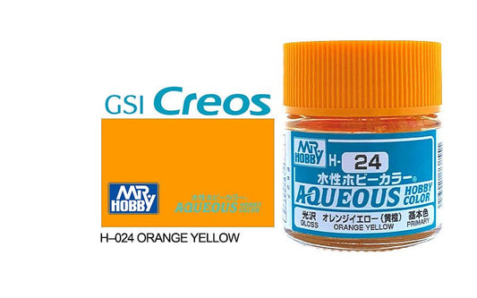 Mr Hobby Aqueous 10ml H024 Gloss Orange Yellow - Lazy Modeller