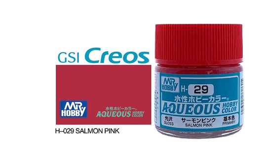 Mr Hobby Aqueous 10ml H029 Gloss Salmon Pink - Lazy Modeller