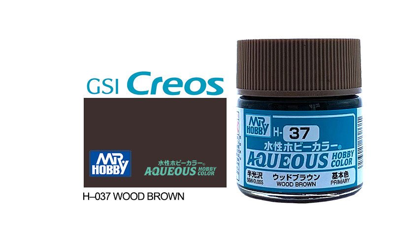 Mr Hobby Aqueous 10ml H037 Gloss Wood Brown - Lazy Modeller