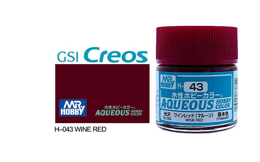 Mr Hobby Aqueous 10ml H043 Gloss Wine Red - Lazy Modeller