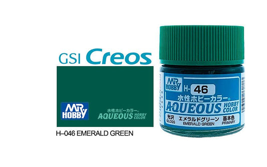 Mr Hobby Aqueous 10ml H046 Gloss Emerald Green - Lazy Modeller