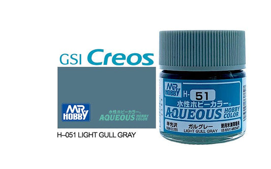 Mr Hobby Aqueous 10ml H051 Gloss Light Gull Grey - Lazy Modeller