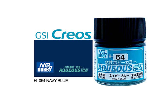 Mr Hobby Aqueous 10ml H054 Semi Gloss Navy Blue - Lazy Modeller