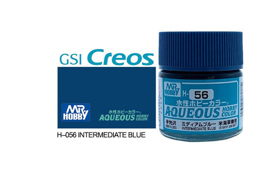 Mr Hobby Aqueous 10ml H056 Semi Gloss Intermediate Blue - Lazy Modeller