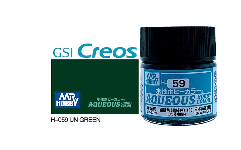 Mr Hobby Aqueous 10ml H059 Gloss IJN Green - Lazy Modeller