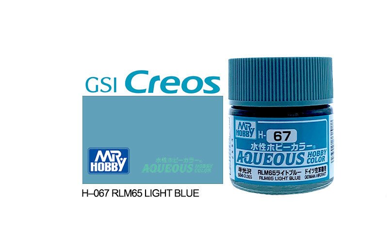 Mr Hobby Aqueous 10ml H067 Semi Gloss RLM Light Blue - Lazy Modeller