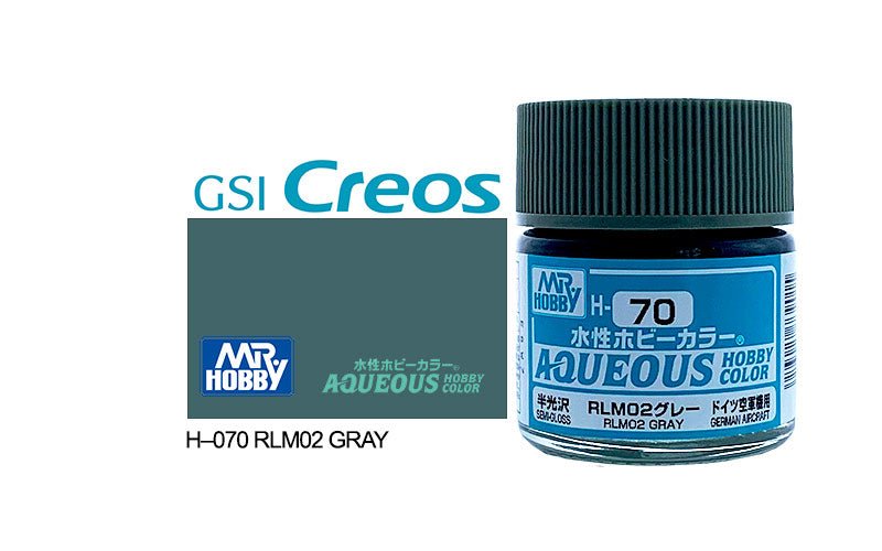 Mr Hobby Aqueous 10ml H070 Semi Gloss RLM Grey 2 - Lazy Modeller