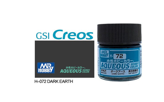 Mr Hobby Aqueous 10ml H072 Semi Gloss Dark Earth - Lazy Modeller