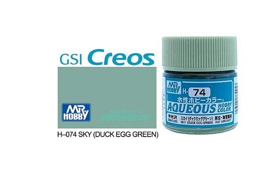 Mr Hobby Aqueous 10ml H074 Semi Gloss Sky - Lazy Modeller