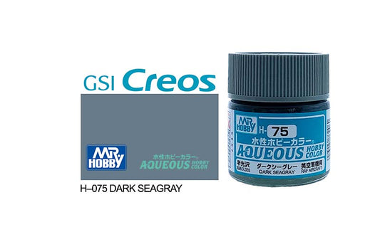 Mr Hobby Aqueous 10ml H075 Semi Gloss Dark Sea Grey - Lazy Modeller