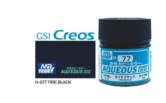 Mr Hobby Aqueous 10ml H077 Flat Tyre Black - Lazy Modeller