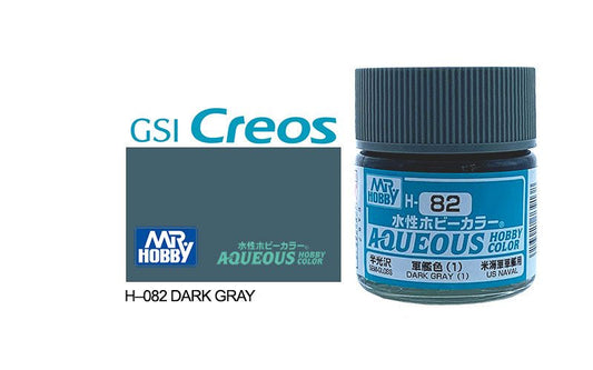 Mr Hobby Aqueous 10ml H082 Semi Gloss Dark Grey 1 - Lazy Modeller