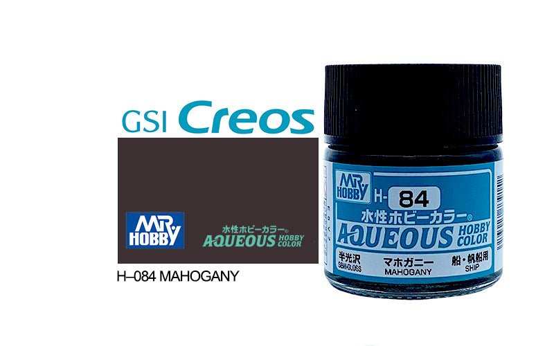 Mr Hobby Aqueous 10ml H084 Semi Gloss Mahogany - Lazy Modeller